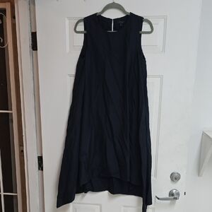 COS Minimalist Capsule Wardrobe Sleeveless Asymmetric Hem Dress 6 Midnight Blue0